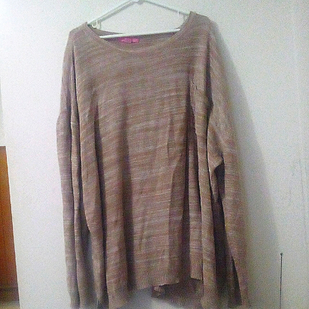 Beige Long Sleeve Sweater woman Within